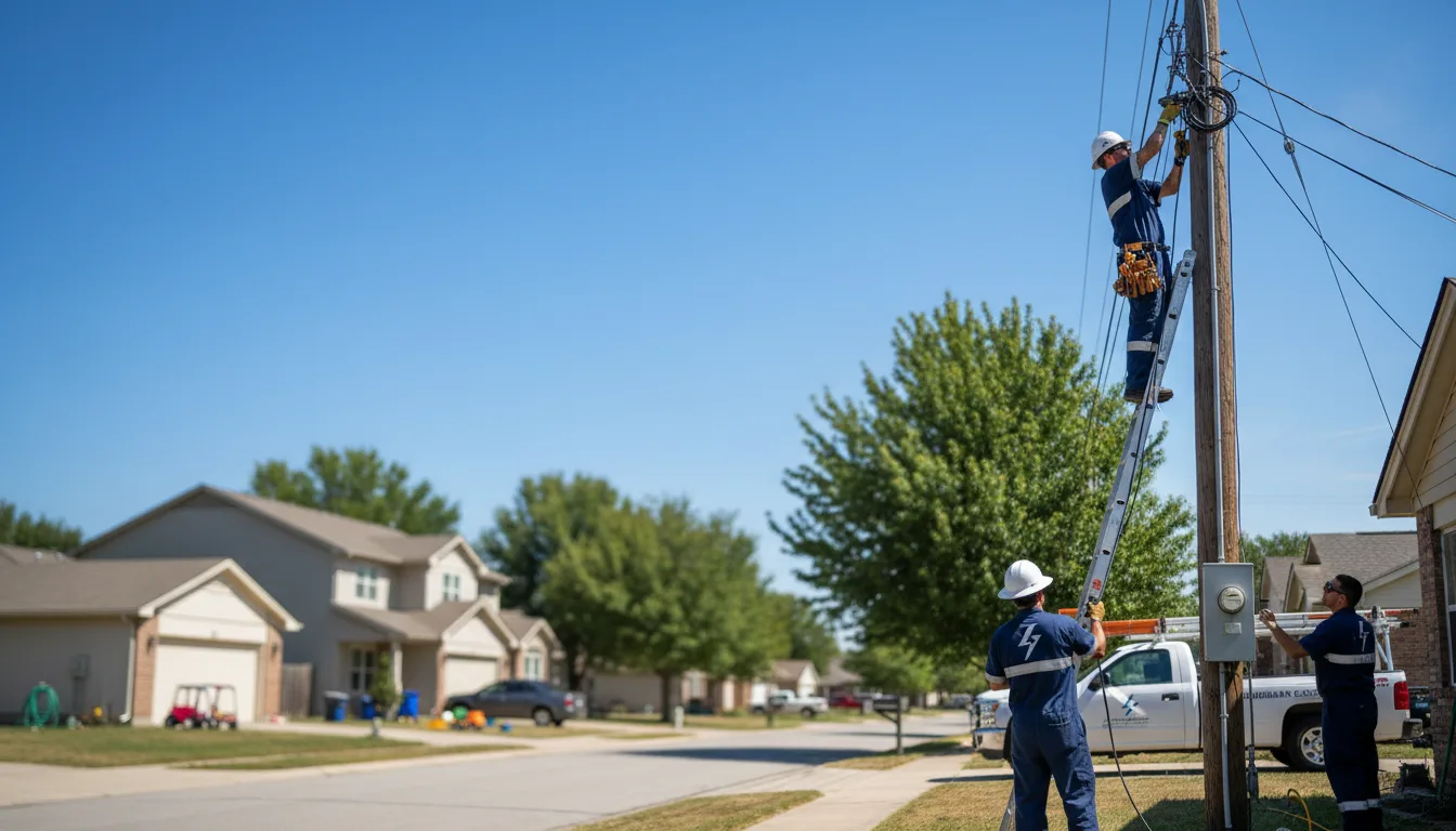 Residential electrician providing installation services in Bishop, TX